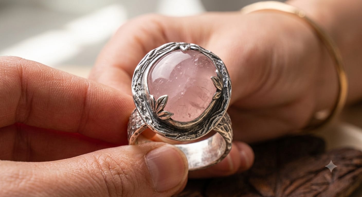 Rose squartz gemstone