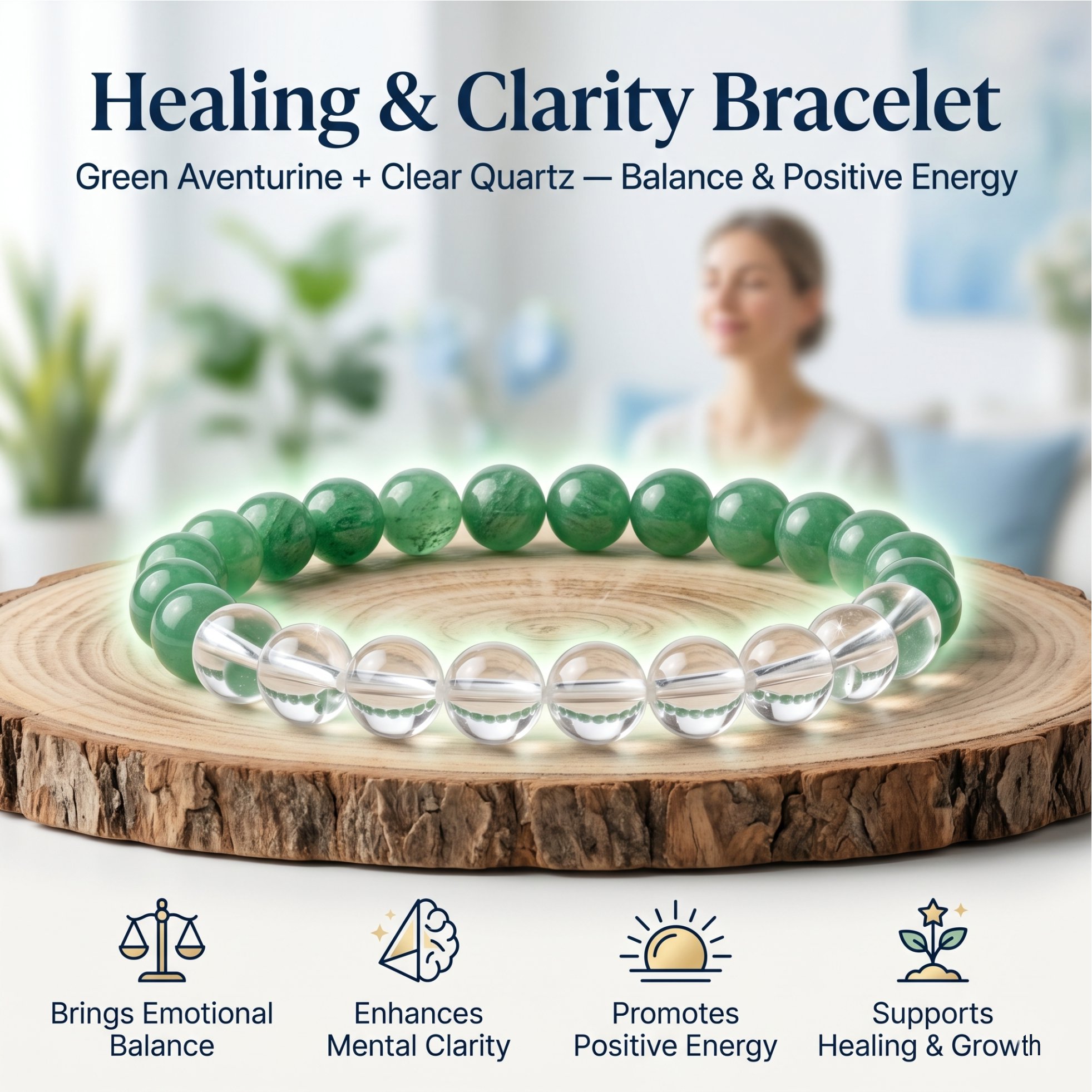 Green Aventurine +Clear Quartz