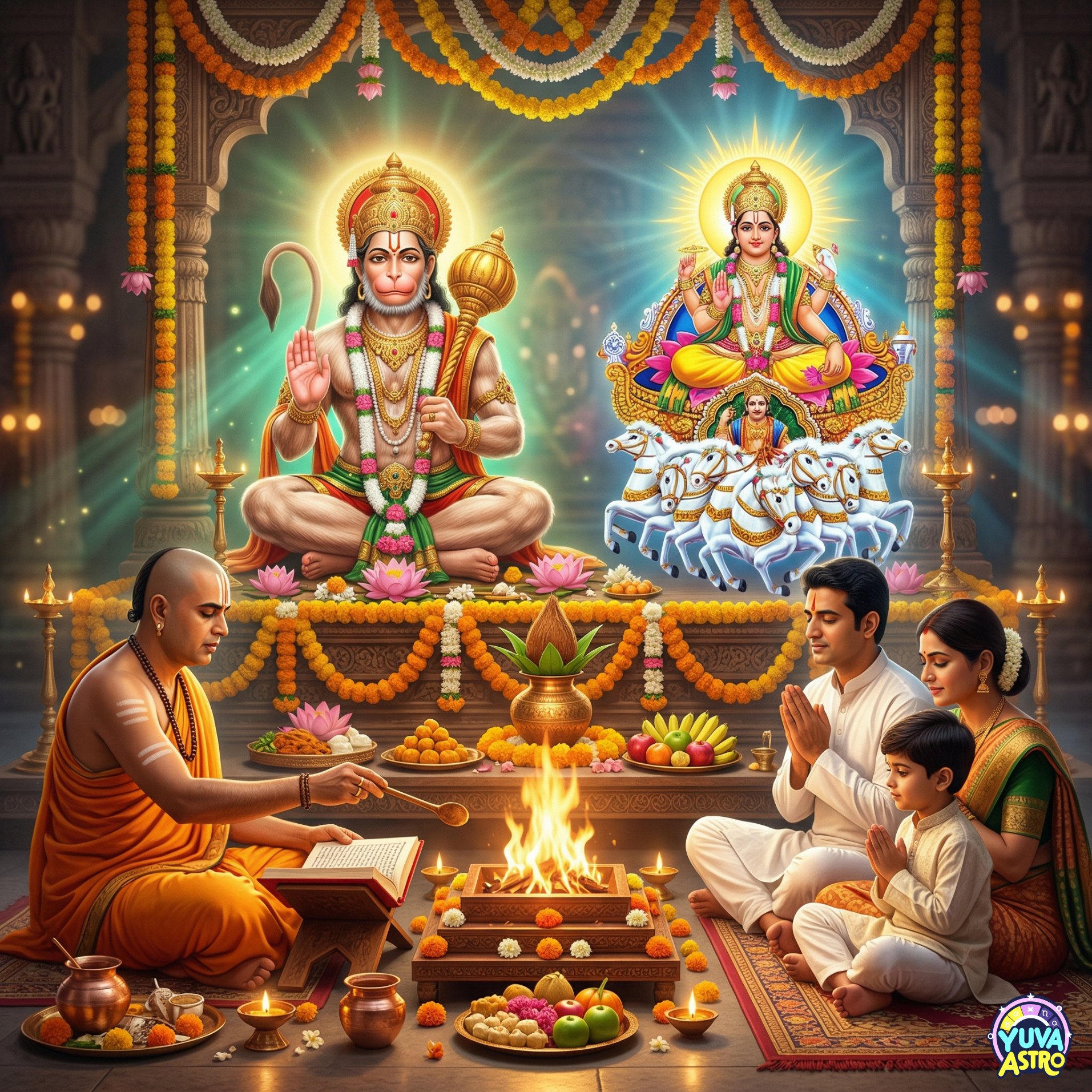 Hanuman ji &  Surya dev