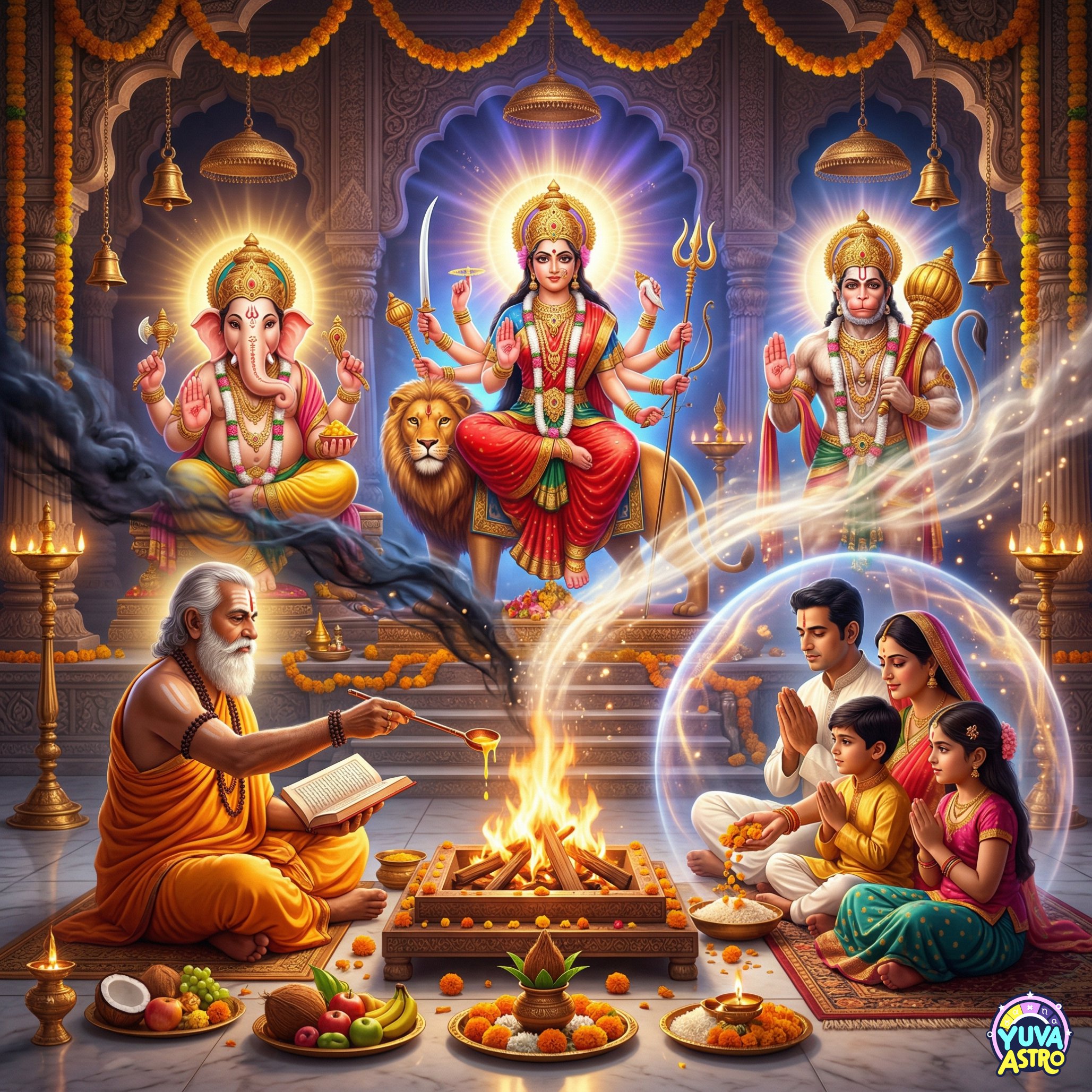 Ganesh + Durga + Hanuman Puja