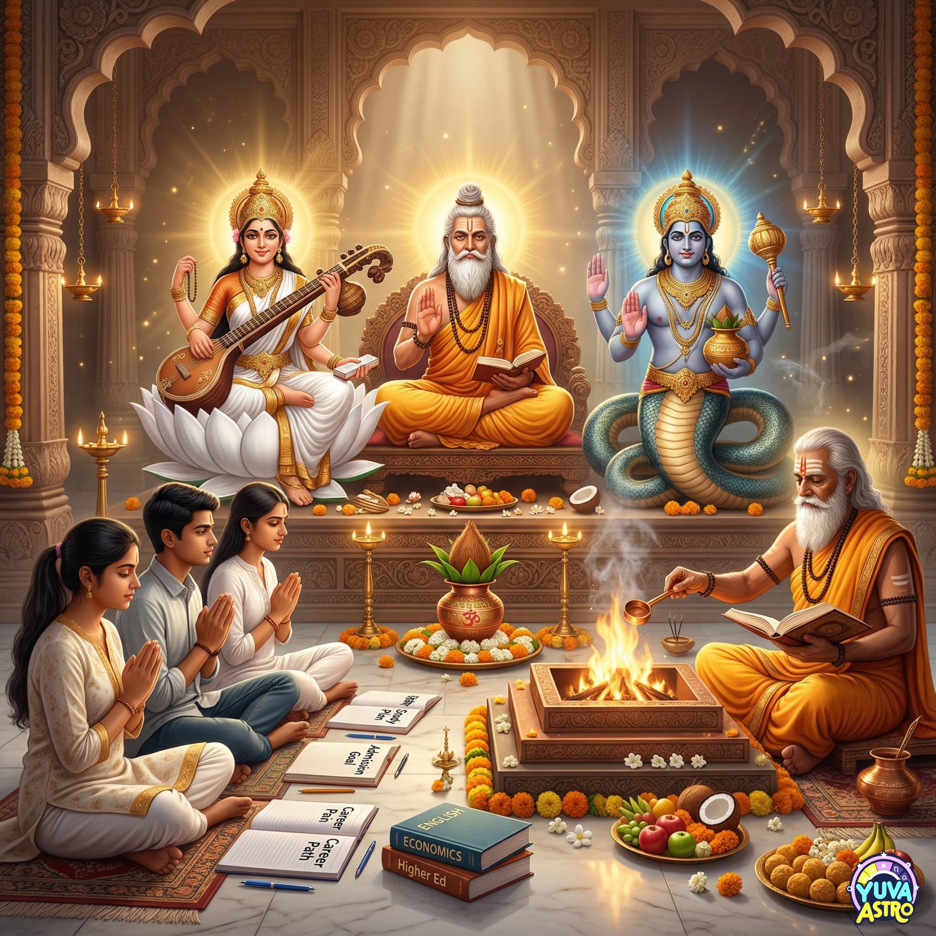 Guru + Saraswati + Rahu Shanti