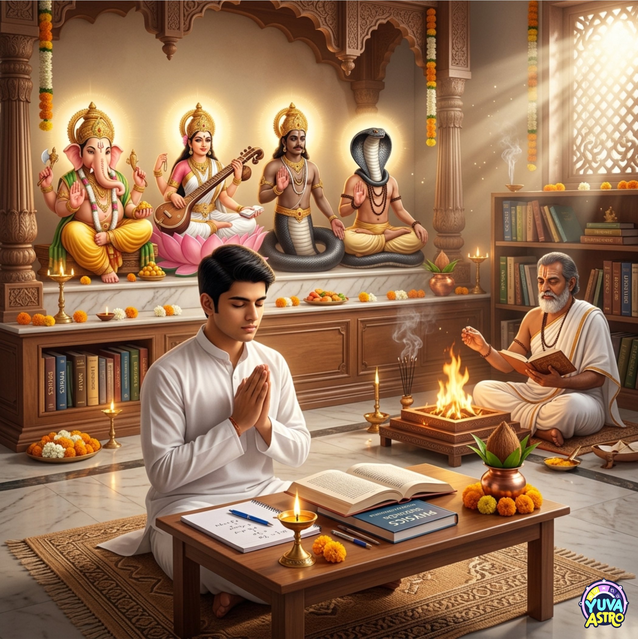 Rahu Ketu + Ganesh + Saraswati